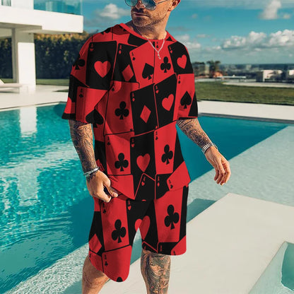 New Summer Men's Tracksuit Believe in Yourself T-shirt Shorts Set Sport Outfit Jogging Suit Oversized Clothes Outdoor Streetwear