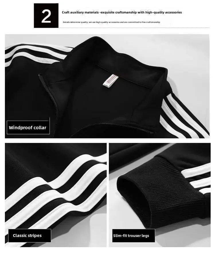 Casual Sportswear Couple Set Men's Sweatpants Women's Ankle Trousers Three Pieces Sport Suit Trendy Brand Origin China