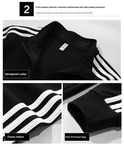 Casual Sportswear Couple Set Men's Sweatpants Women's Ankle Trousers Three Pieces Sport Suit Trendy Brand Origin China