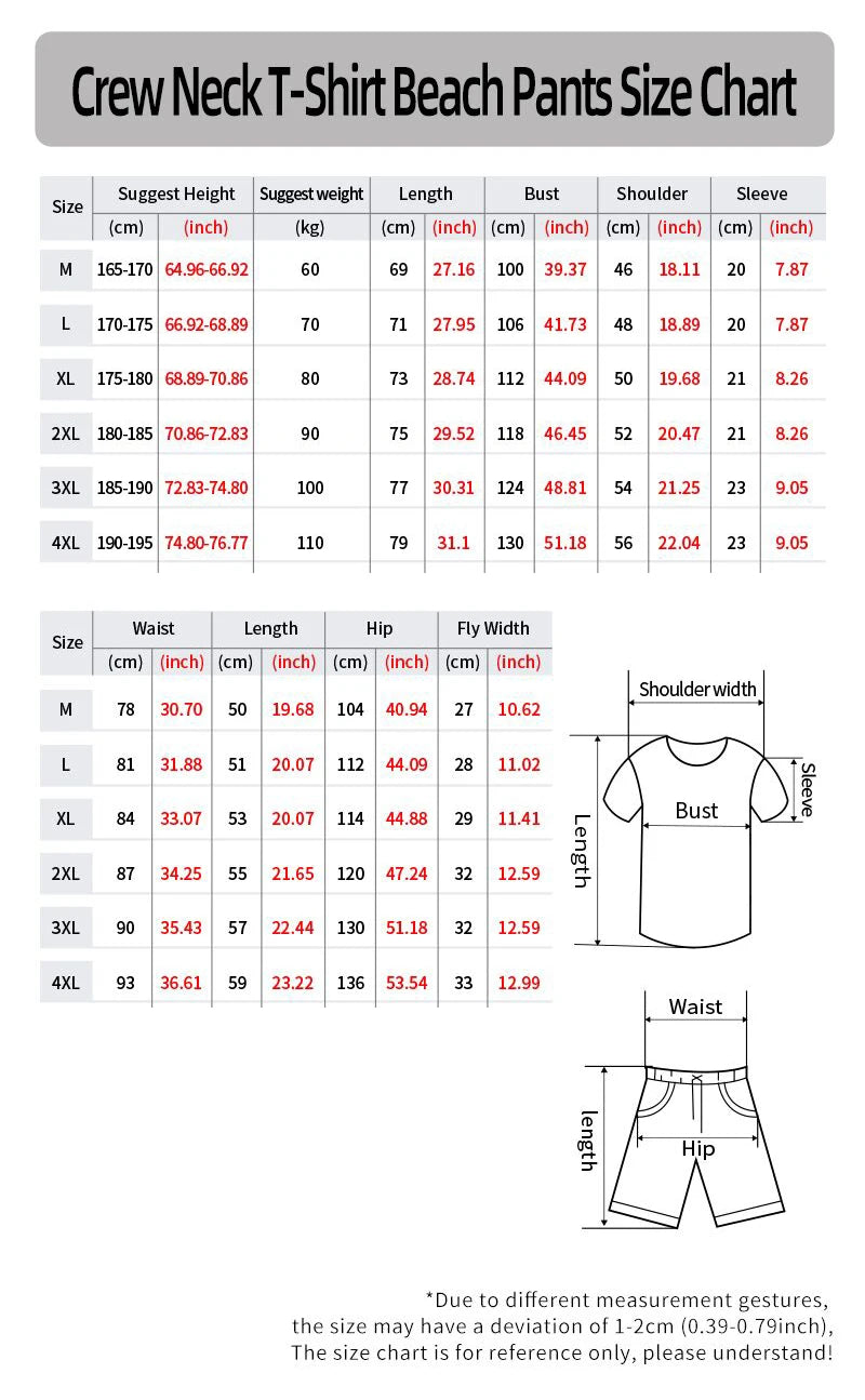 New Summer Men's Set Casual Wear Men's T-shirt + Shorts Sports Suit 3D King Personality Fashion Trend Creative Men Tshirt Set