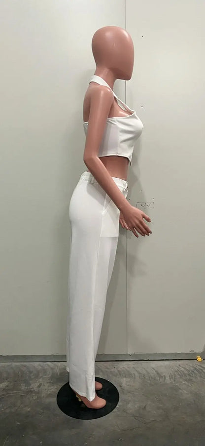 Women Elegant Two Piece Set Dashiki African Tracksuit Spring Summer Long Sleeve Vest Top and Pants Set Party Matching Sets