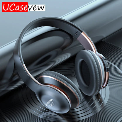 Earphone Bluetooth Headphones Over Ear Stereo Wireless Headset Soft Leather Earmuffs Built-in Mic for PC Cell Phones Tablet Gift