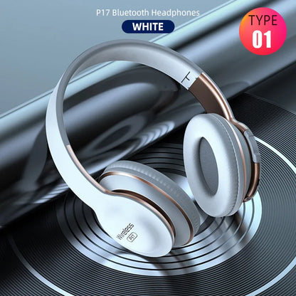 Earphone Bluetooth Headphones Over Ear Stereo Wireless Headset Soft Leather Earmuffs Built-in Mic for PC Cell Phones Tablet Gift