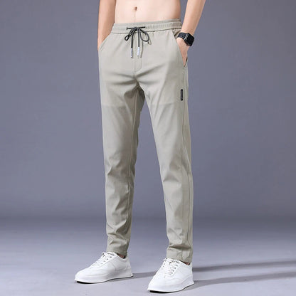 Pantalon Décontracté Homme Été Léger Taille Cordon