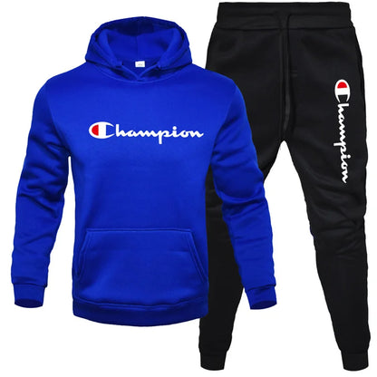2 Pieces Sets Tracksuit Hooded Men Skull Brand Autumn Winter Sweatshirt +drawstring Pants Male Sport Hoodies Running Sportswear