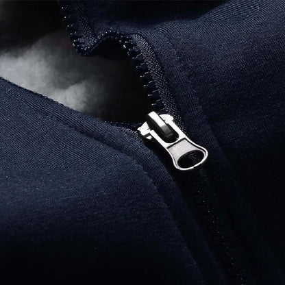 2023 New Winter Thick Men Sports Suit Tracksuit Hooded Sportswear Zipper Cardigan Hooded Woolen Trousers Pants Casual Men Set