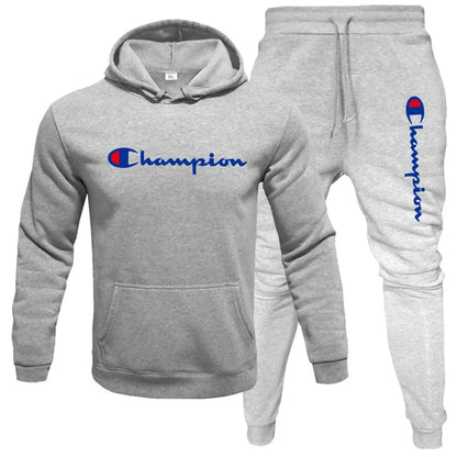 2 Pieces Sets Tracksuit Hooded Men Skull Brand Autumn Winter Sweatshirt +drawstring Pants Male Sport Hoodies Running Sportswear