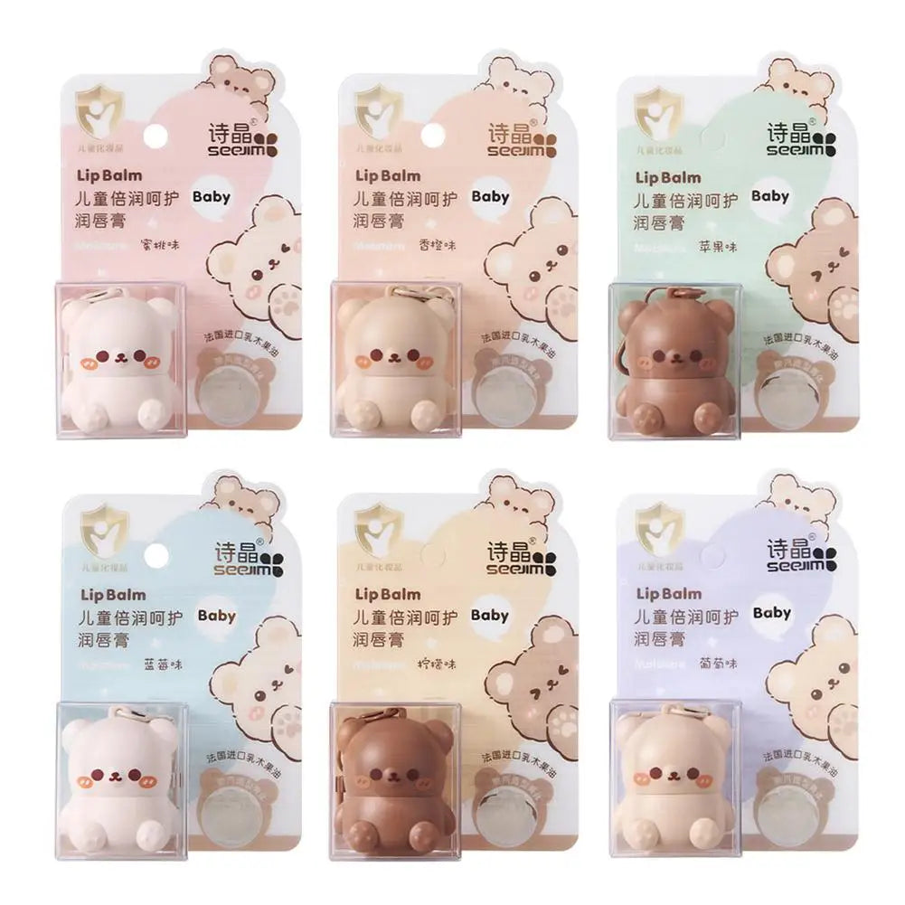 Cute Little Bear Lip Balm For Children Moisturizing Moisturizing Anti-Dry Crack Fade Lip Lines Lipstick Baby Available Lip Care