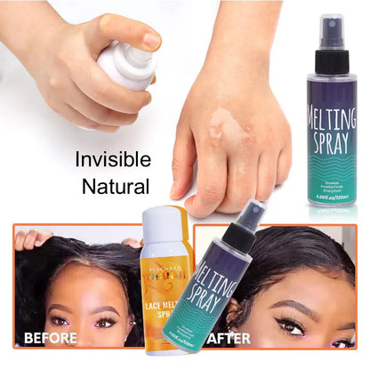 Glueless Wig Install Lace Melting Spray 1-2 Packs Edges Lay Down Lace Melt Strong Secure Hold Spray Home Or Travel Easy To Use