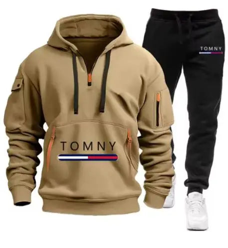 New Mens Tracksuits 2025 Men Sets Sweatshirt+sweatpants Tracksuit Zipper Stand Collar Sports Suit Jogging Fitness Men Clothing