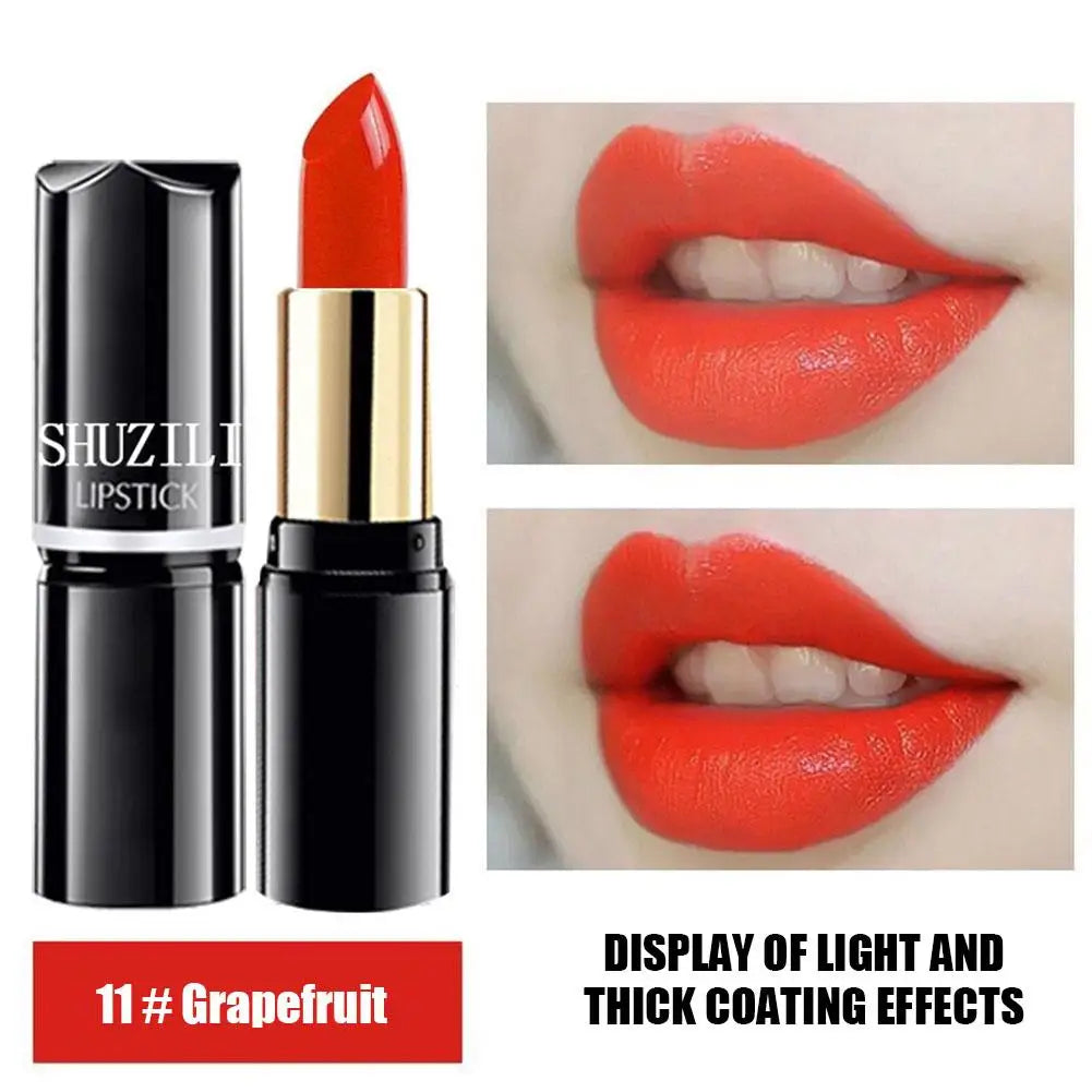 SHUZILI Moisturizing  Lipstick Velvet High Quality Lipsticks Shiny Professional Korean Makeup Cosmetic For Lip Women