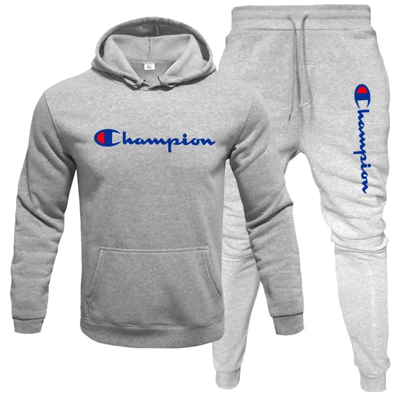 2 Pieces Sets Tracksuit Hooded Men Skull Brand Autumn Winter Sweatshirt +drawstring Pants Male Sport Hoodies Running Sportswear