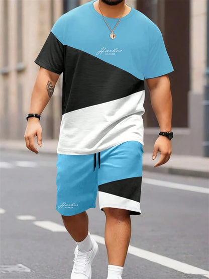 2024 New Men's Casual Short-Sleeved Shorts 2-Piece Urban Street Fashion T-Shirt Shorts Suit Men's Seagull Logo Printed Tracksuit