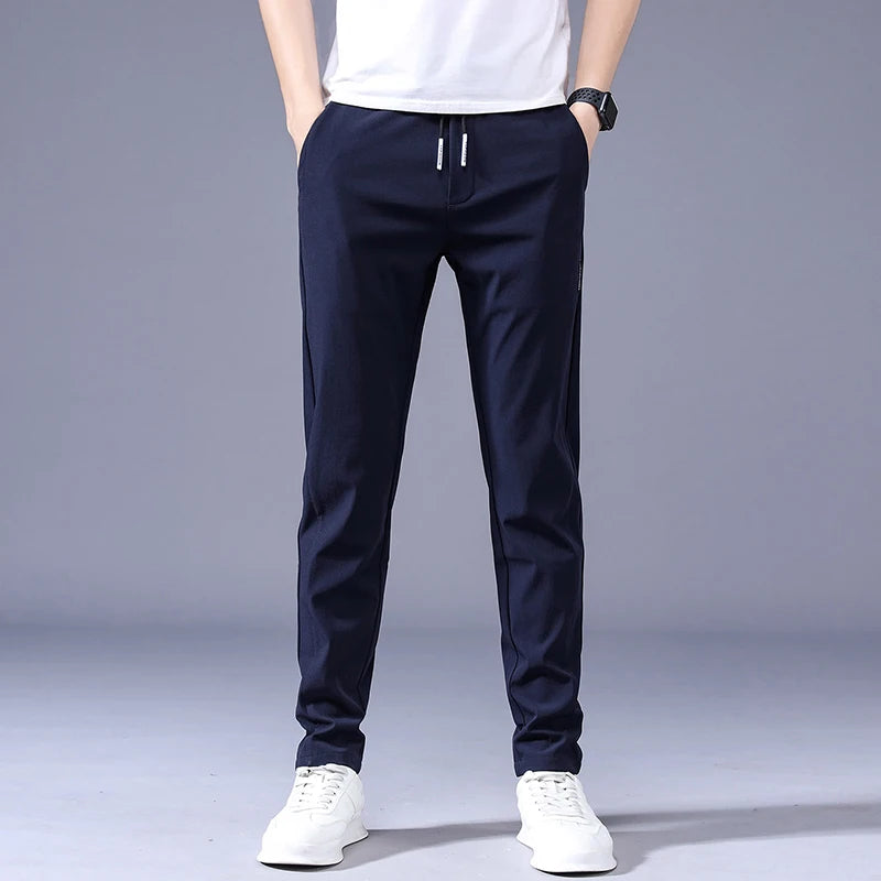 Pantalon Décontracté Homme Été Léger Taille Cordon