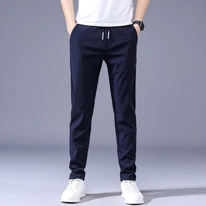 Pantalon Décontracté Homme Été Léger Taille Cordon