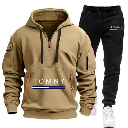 New Mens Tracksuits 2025 Men Sets Sweatshirt+sweatpants Tracksuit Zipper Stand Collar Sports Suit Jogging Fitness Men Clothing