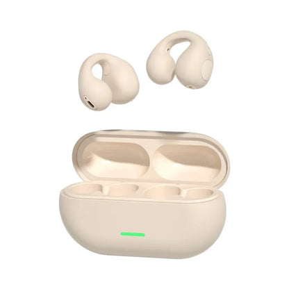 Microphone Sport Earphone Open Ear Bone Conduction Headphones Wireless Earbuds Bluetooth 5.3 Clip On EarBuds with HD Call