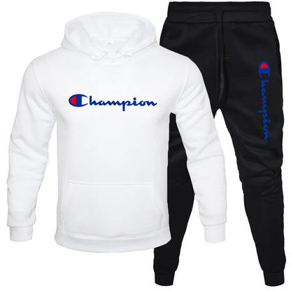 2 Pieces Sets Tracksuit Hooded Men Skull Brand Autumn Winter Sweatshirt +drawstring Pants Male Sport Hoodies Running Sportswear