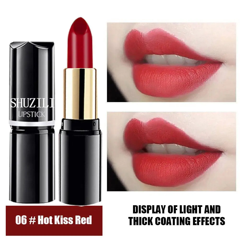 SHUZILI Moisturizing  Lipstick Velvet High Quality Lipsticks Shiny Professional Korean Makeup Cosmetic For Lip Women