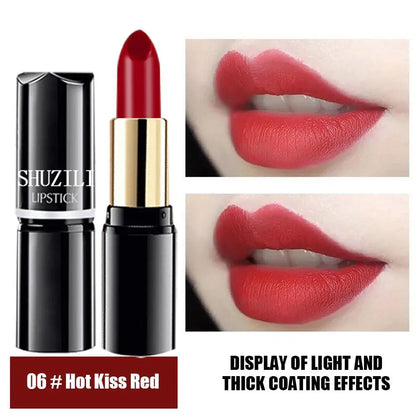 SHUZILI Moisturizing  Lipstick Velvet High Quality Lipsticks Shiny Professional Korean Makeup Cosmetic For Lip Women