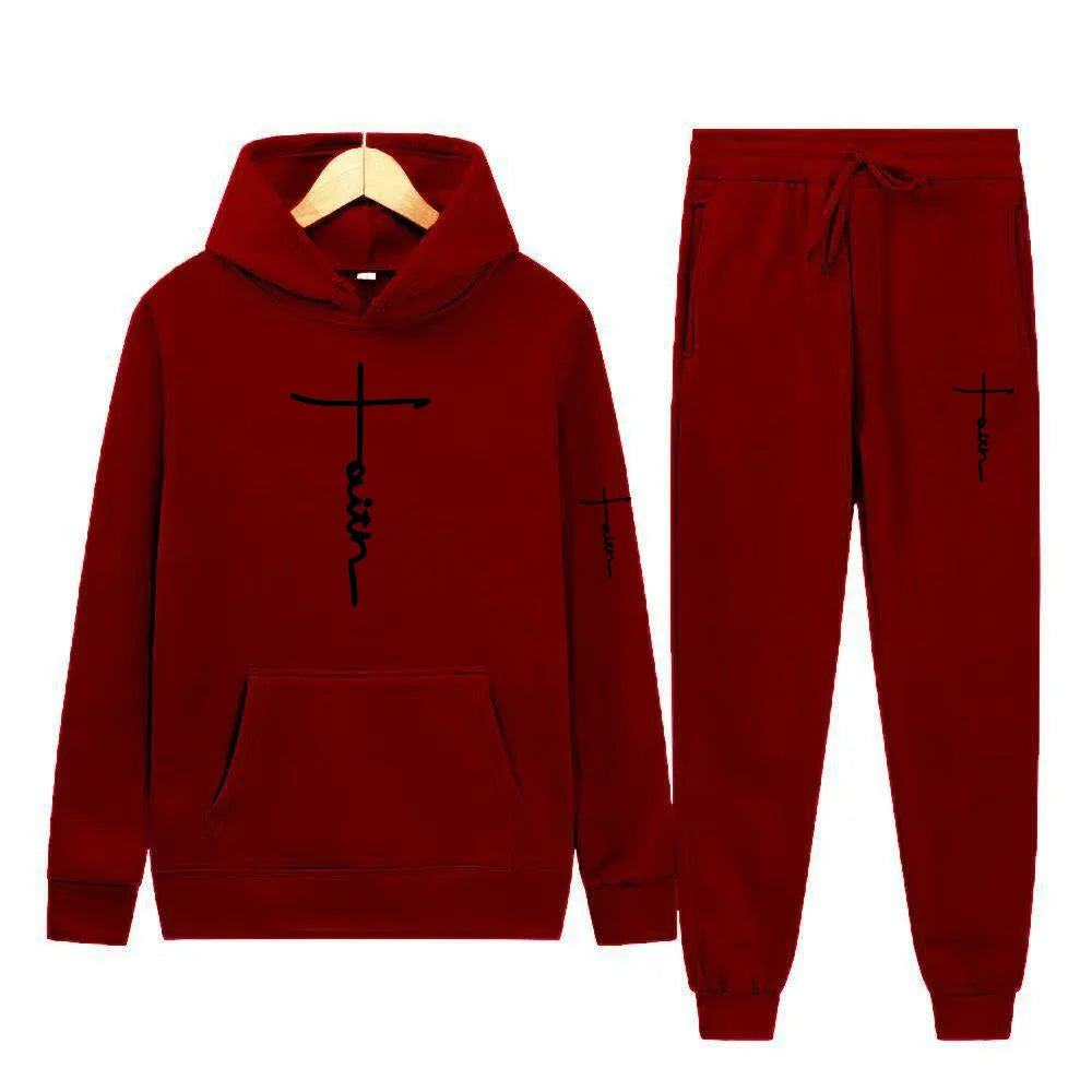 Men's Hooded Sports Suit Sweater Set Warm Outfit for Spring Autumn Winter Brand Low Price Sale 2024  S-3XL