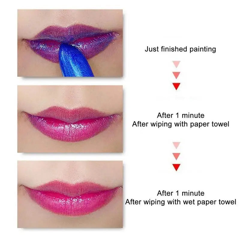 Color Changing Lipstick Magical Blue Lipstick Color Change Lipstick Moisturizing Non-stick Cup Waterproof Lip Gloss For Women