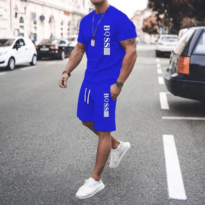 New Summer 2025 Men's set Explosive Super Hot Casual Fashion Sportswear 3d Digital Printed Men's Short-sleeved T-shirt Suit