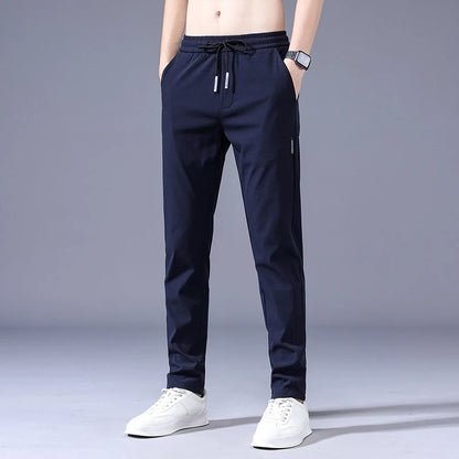 Pantalon Décontracté Homme Été Léger Taille Cordon