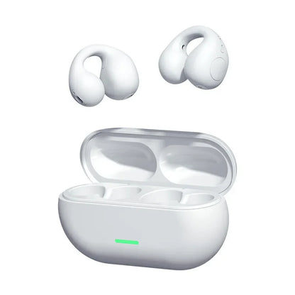 Microphone Sport Earphone Open Ear Bone Conduction Headphones Wireless Earbuds Bluetooth 5.3 Clip On EarBuds with HD Call