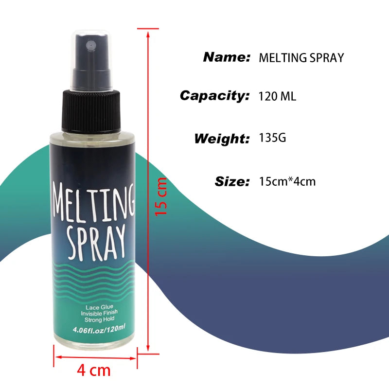Lace Melting Spray For Lace Wigs Lace Wig Glue Waterproof Glue Spray Invisible Lace Glue Spray For Wigs Melt 120Ml/Bottle