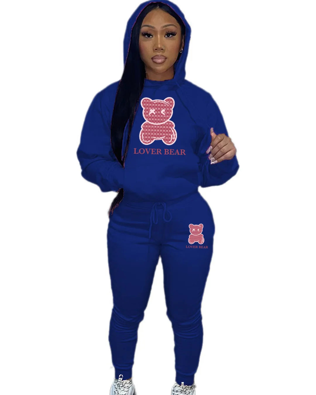 Autumn Fashion Letter Print Hoodie Sets Butterfly Letter Print Kangaroo Pocket Pants Sets Daily Casual Two Piece Tracksuit