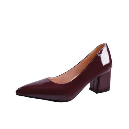 High-heeled Shoes Women 2024 Pointed Shallow Mouth Shoes Women's Thick-heeled Fashion Shoes Plus Size 43  Zapatos Para Mujer