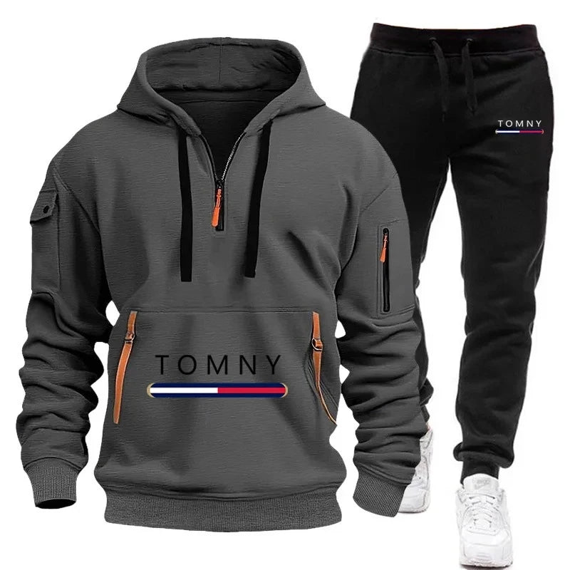 New Mens Tracksuits 2025 Men Sets Sweatshirt+sweatpants Tracksuit Zipper Stand Collar Sports Suit Jogging Fitness Men Clothing