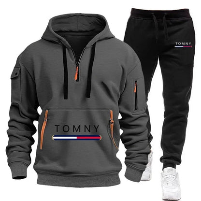 New Mens Tracksuits 2025 Men Sets Sweatshirt+sweatpants Tracksuit Zipper Stand Collar Sports Suit Jogging Fitness Men Clothing