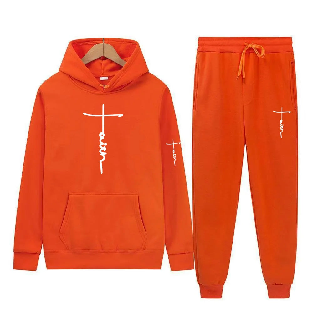 Men's Hooded Sports Suit Sweater Set Warm Outfit for Spring Autumn Winter Brand Low Price Sale 2024  S-3XL