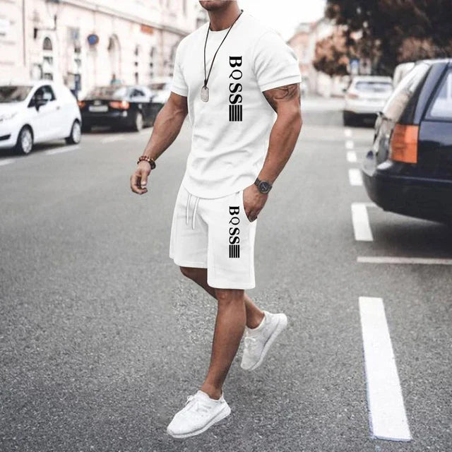 New Summer 2025 Men's set Explosive Super Hot Casual Fashion Sportswear 3d Digital Printed Men's Short-sleeved T-shirt Suit
