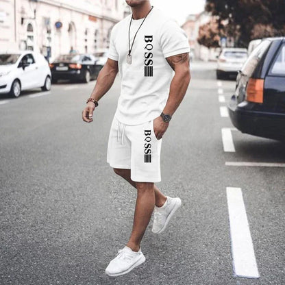 New Summer 2025 Men's set Explosive Super Hot Casual Fashion Sportswear 3d Digital Printed Men's Short-sleeved T-shirt Suit