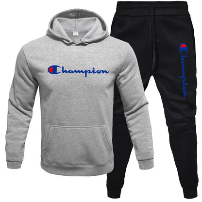2 Pieces Sets Tracksuit Hooded Men Skull Brand Autumn Winter Sweatshirt +drawstring Pants Male Sport Hoodies Running Sportswear