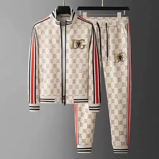 Plus Size M-4XL Outfits Fashion Casual Men Sport Suit New Spring Autumn Cardigan Zipper Jacket Outwear+Pant 2 Piece Set
