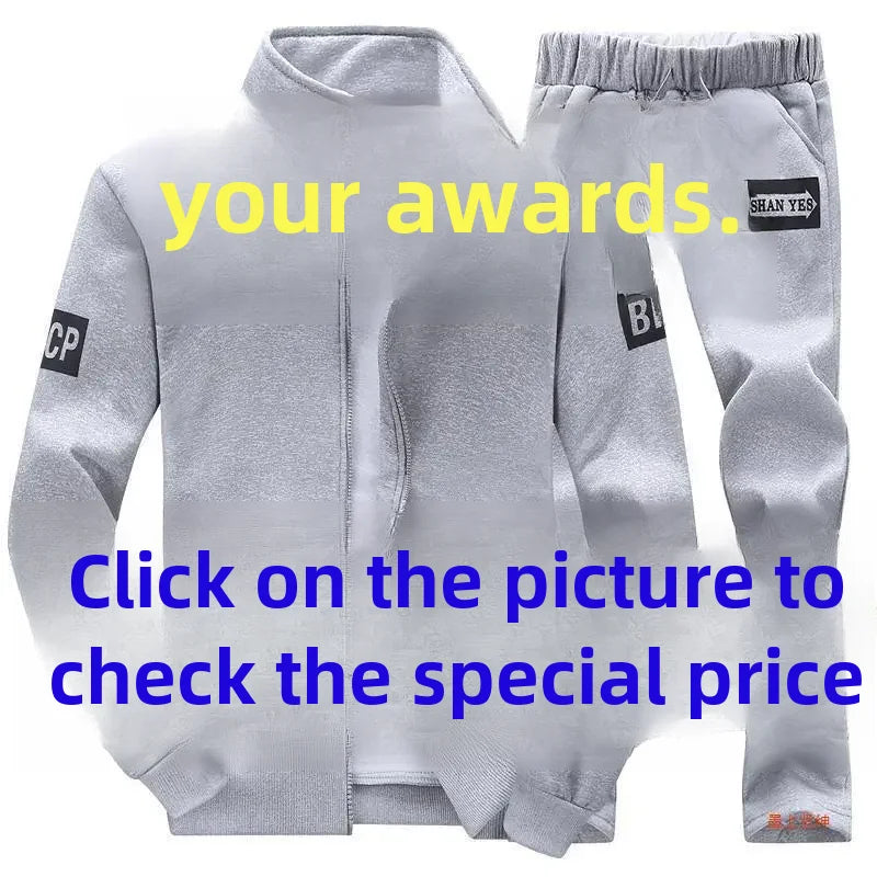 Spring Autumn Casual Suit Men Trendy Sweatshirt Student Sports Clothes Jacket Set Youthful Fashion For Boys