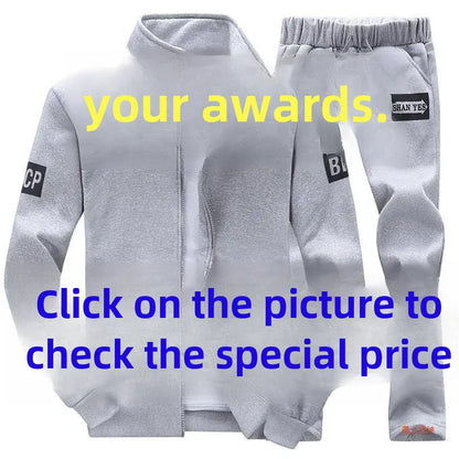 Spring Autumn Casual Suit Men Trendy Sweatshirt Student Sports Clothes Jacket Set Youthful Fashion For Boys