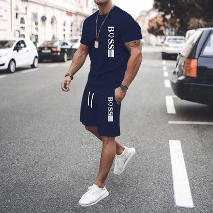 New Summer 2025 Men's set Explosive Super Hot Casual Fashion Sportswear 3d Digital Printed Men's Short-sleeved T-shirt Suit