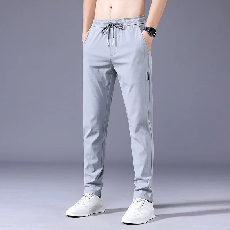 Pantalon Décontracté Homme Été Léger Taille Cordon