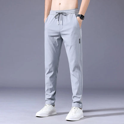 Pantalon Décontracté Homme Été Léger Taille Cordon