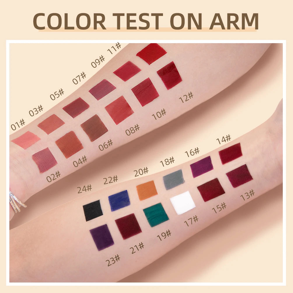 QIBEST Matte Liquid Lipstick Waterproof Long Lasting Lip Gloss Velvet Mate Nude Red Tint Tube Lipsticks Lipgloss Makeup Cosmetic