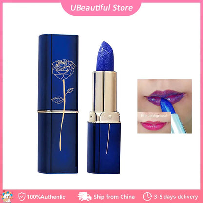 Color Changing Lipstick Magical Blue Lipstick Color Change Lipstick Moisturizing Non-stick Cup Waterproof Lip Gloss For Women