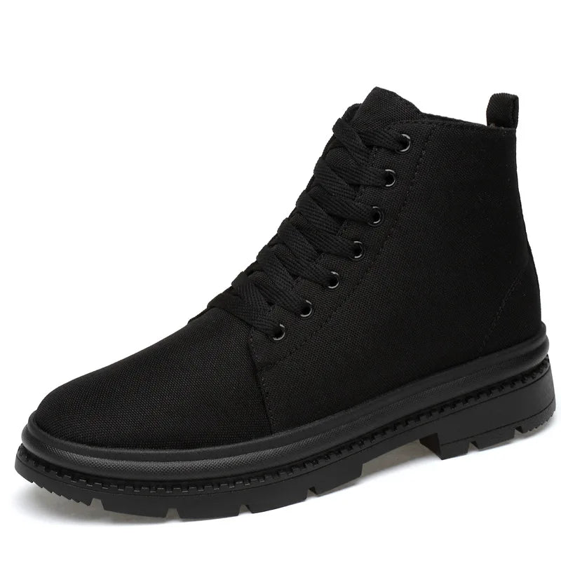Men Boots Elevator Shoes Hidden Heels Canvas Heightening Shoes For Man Hidden Heels Increase Insole 10CM 8CM Sports Height Shoes