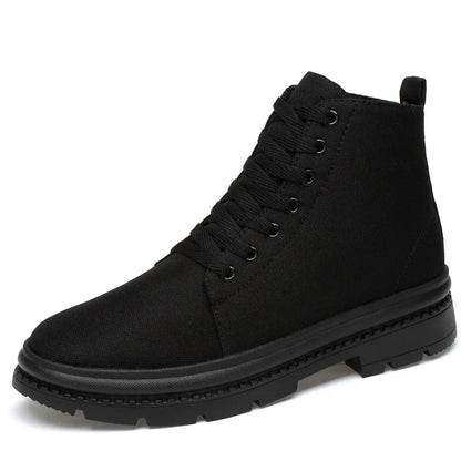 Men Boots Elevator Shoes Hidden Heels Canvas Heightening Shoes For Man Hidden Heels Increase Insole 10CM 8CM Sports Height Shoes