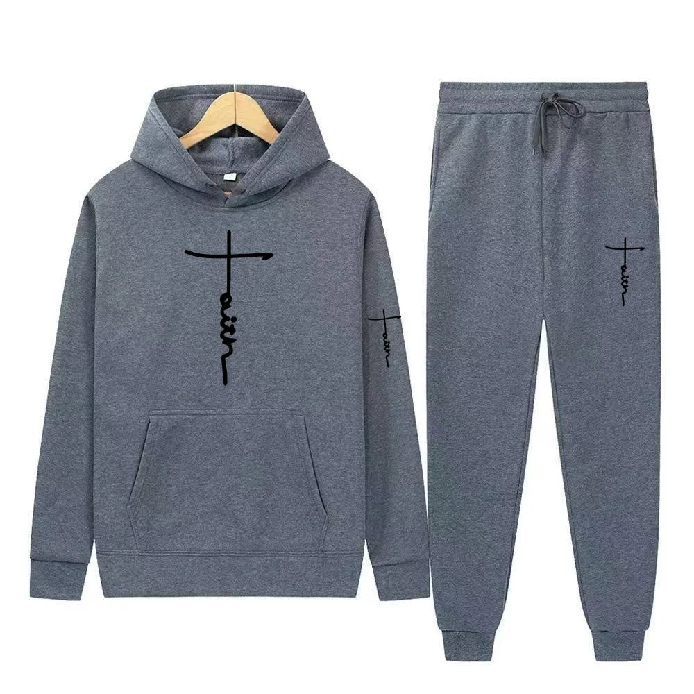 Men's Hooded Sports Suit Sweater Set Warm Outfit for Spring Autumn Winter Brand Low Price Sale 2024  S-3XL