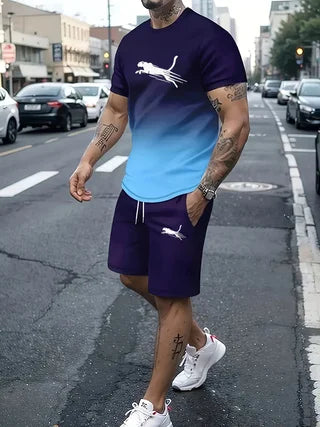 3D Yourself Printed T Shirt+Shorts 2PCS Outfits Summer Men's Casual Sport Suit Fashion Beach Short Sleeve T-shirt Set